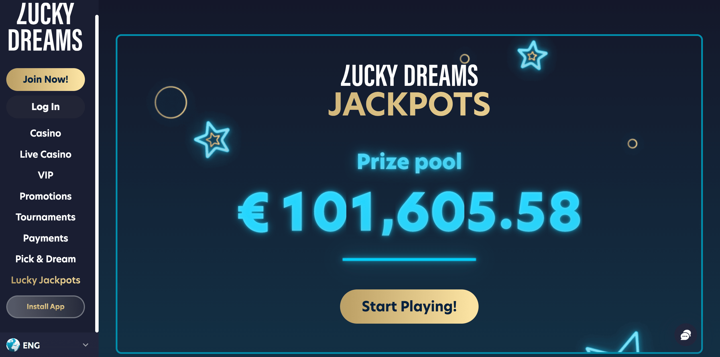 Lucky Dreams casino jackpots